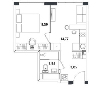 Квартира 32,7 м², 2-комнатные - изображение 1