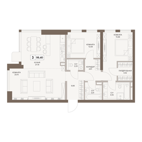 108,5 м², 3-комнатная квартира 56 240 436 ₽ - изображение 111