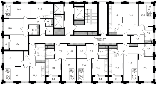 43 м², 1-комнатная квартира 13 420 300 ₽ - изображение 64