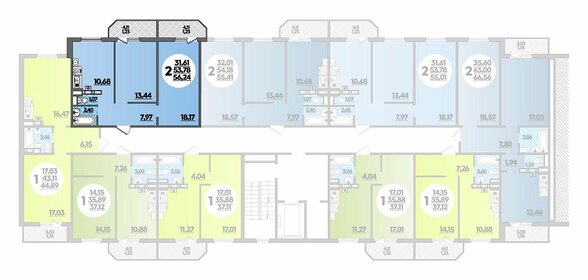 Квартира 56,2 м², 2-комнатная - изображение 1