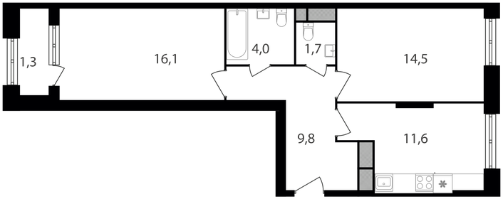 57,7 м², 2-комнатная квартира 16 542 590 ₽ - изображение 73