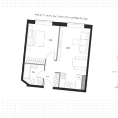Квартира 42,1 м², 1-комнатные - изображение 1