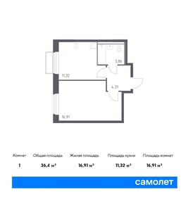 Квартира 36,4 м², 1-комнатная - изображение 1