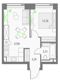38,3 м², 1-комнатная квартира 20 261 334 ₽ - изображение 84