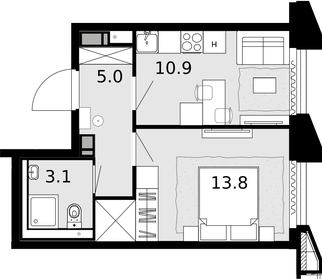 36,6 м², квартира-студия 8 300 000 ₽ - изображение 100