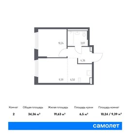 Квартира 34,4 м², 1-комнатная - изображение 1