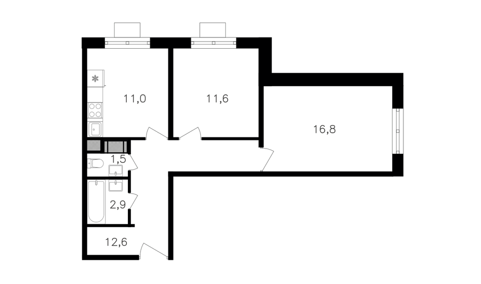 56,4 м², 2-комнатная квартира 20 275 800 ₽ - изображение 18