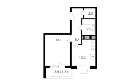 42,8 м², 1-комнатная квартира 17 462 400 ₽ - изображение 77