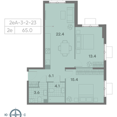 Квартира 65 м², 2-комнатная - изображение 2