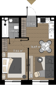 36,8 м², 1-комнатная квартира 16 290 000 ₽ - изображение 162