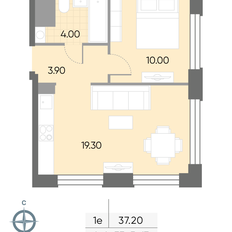 Квартира 37,2 м², 1-комнатная - изображение 2