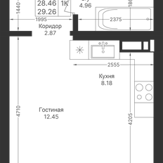 Квартира 29,3 м², студия - изображение 2