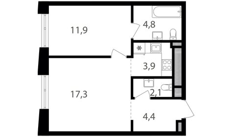 50,7 м², 1-комнатные апартаменты 11 500 000 ₽ - изображение 147