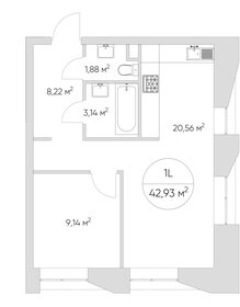 40,9 м², 1-комнатная квартира 14 000 000 ₽ - изображение 135