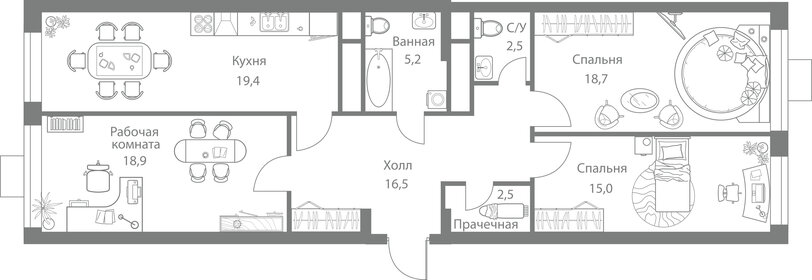 98,7 м², 3-комнатная квартира 22 898 400 ₽ - изображение 67