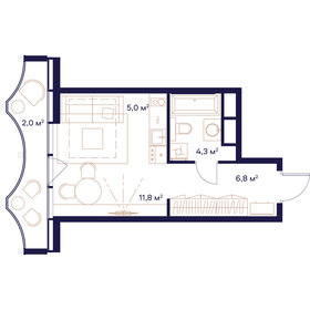 12 м², апартаменты-студия 4 100 000 ₽ - изображение 138
