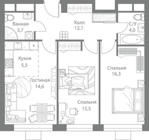73,4 м², 3-комнатная квартира 16 900 000 ₽ - изображение 90