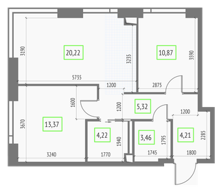 68,4 м², 3-комнатная квартира 18 900 000 ₽ - изображение 160