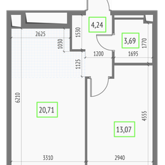 Квартира 41,7 м², 1-комнатная - изображение 2