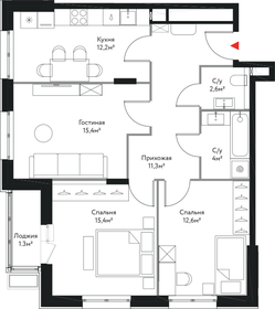 71,5 м², 2-комнатная квартира 26 350 000 ₽ - изображение 106