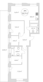 Квартира 105 м², 3-комнатные - изображение 1