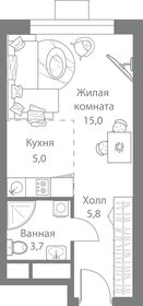 Квартира 29,5 м², студия - изображение 1