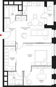 Квартира 67,7 м², 3-комнатная - изображение 1