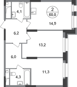 60 м², 3-комнатная квартира 10 300 000 ₽ - изображение 113