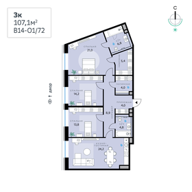 103,7 м², 3-комнатная квартира 40 339 300 ₽ - изображение 63