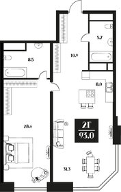 45 м², 2-комнатная квартира 11 800 000 ₽ - изображение 100