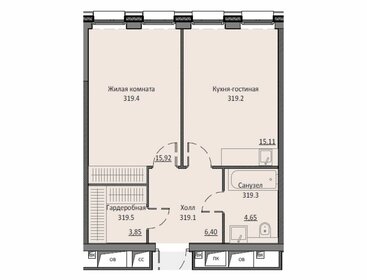 Квартира 46,2 м², 1-комнатные - изображение 1