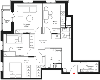 74,8 м², 3-комнатная квартира 32 976 330 ₽ - изображение 73