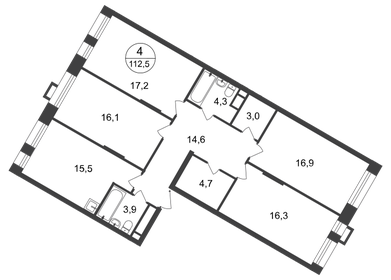 Квартира 112,5 м², 4-комнатная - изображение 1