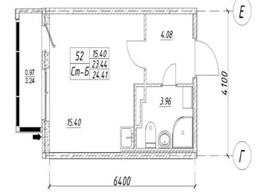 Квартира 23,4 м², студия - изображение 1