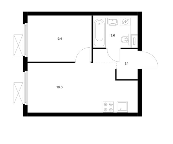 32,2 м², 1-комнатная квартира 12 050 000 ₽ - изображение 24