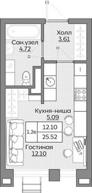 20 м², 1-комнатная квартира 2 600 000 ₽ - изображение 112