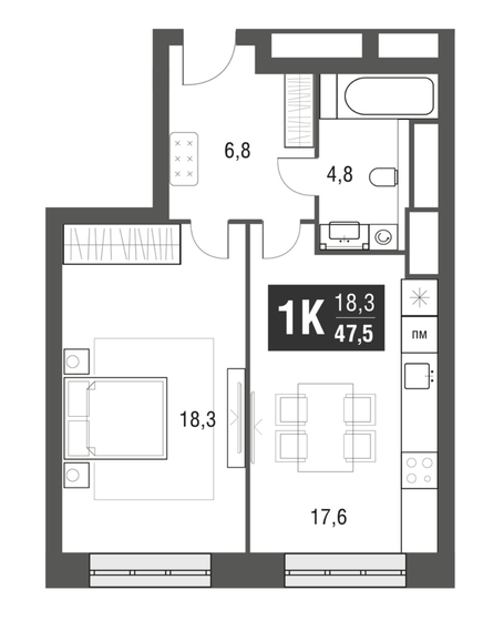 47,5 м², 1-комнатная квартира 21 940 000 ₽ - изображение 51