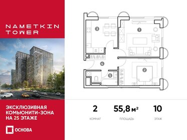 55 м², 3-комнатная квартира 18 600 000 ₽ - изображение 160