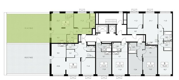 Квартира 121,7 м², 4-комнатная - изображение 2