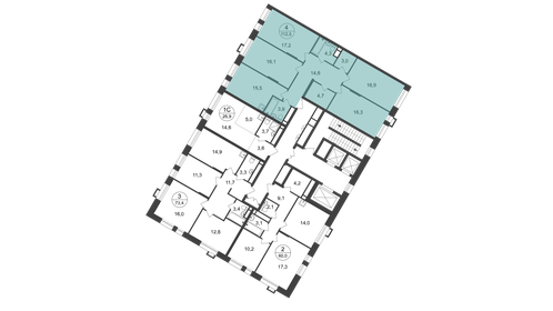 Квартира 112,5 м², 4-комнатная - изображение 2