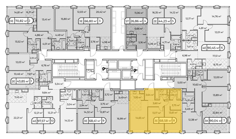 69 м², 3-комнатная квартира 34 000 000 ₽ - изображение 11