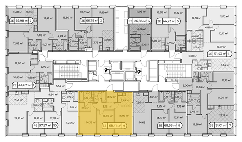 68,5 м², 2-комнатная квартира 42 130 000 ₽ - изображение 74