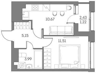 44,5 м², 1-комнатная квартира 17 000 000 ₽ - изображение 121
