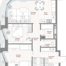 Квартира 76,2 м², 2-комнатная - изображение 2