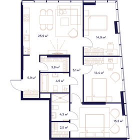 103,7 м², 3-комнатная квартира 45 620 600 ₽ - изображение 21