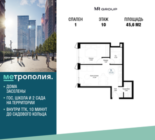 45,9 м², 1-комнатные апартаменты 14 507 621 ₽ - изображение 36
