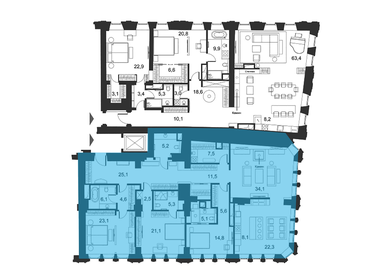 271,8 м², 5-комнатные апартаменты 1 043 820 032 ₽ - изображение 78