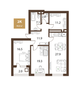 65,7 м², 2-комнатная квартира 19 071 832 ₽ - изображение 89