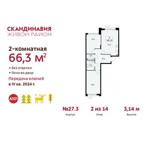 75 м², 2-комнатная квартира 18 000 000 ₽ - изображение 112