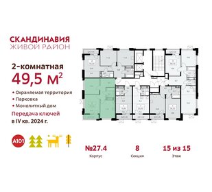 52,7 м², 2-комнатная квартира 15 400 000 ₽ - изображение 116